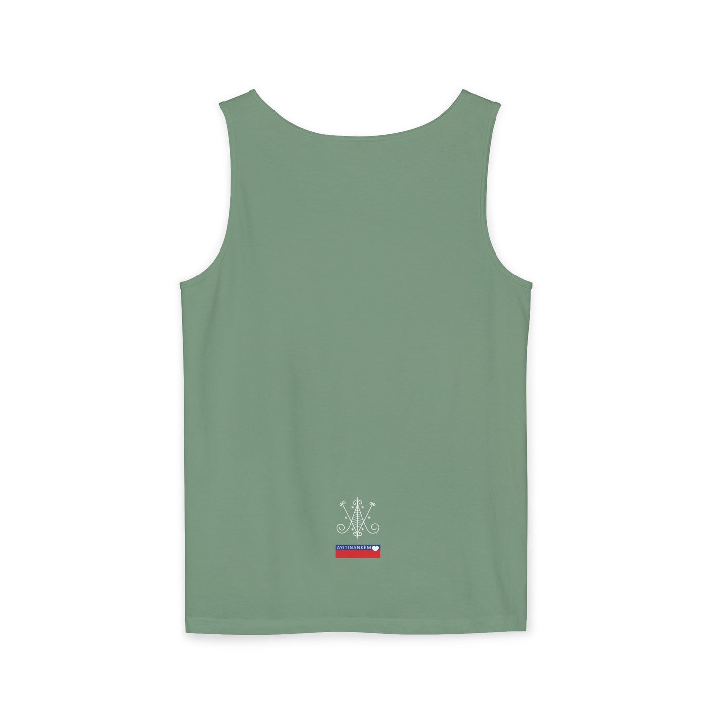 Uni Tank-Top Ayizan veve, White on Light-Green