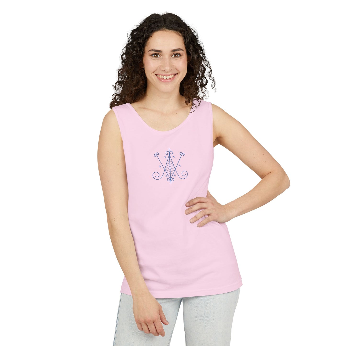 Uni Tank-Top Ayizan veve, Blue on Blossom