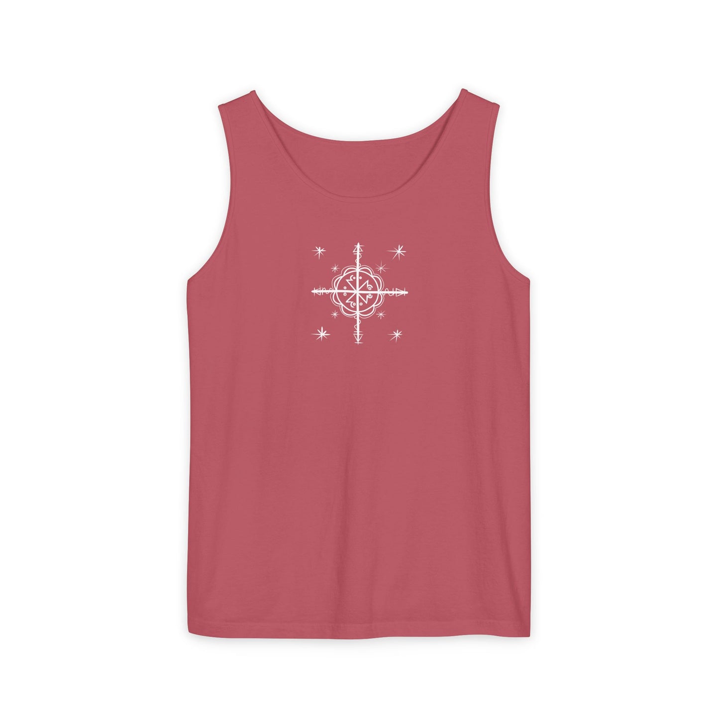 Uni Tank-Top Mèt-Kalfou veve, White on Crimson