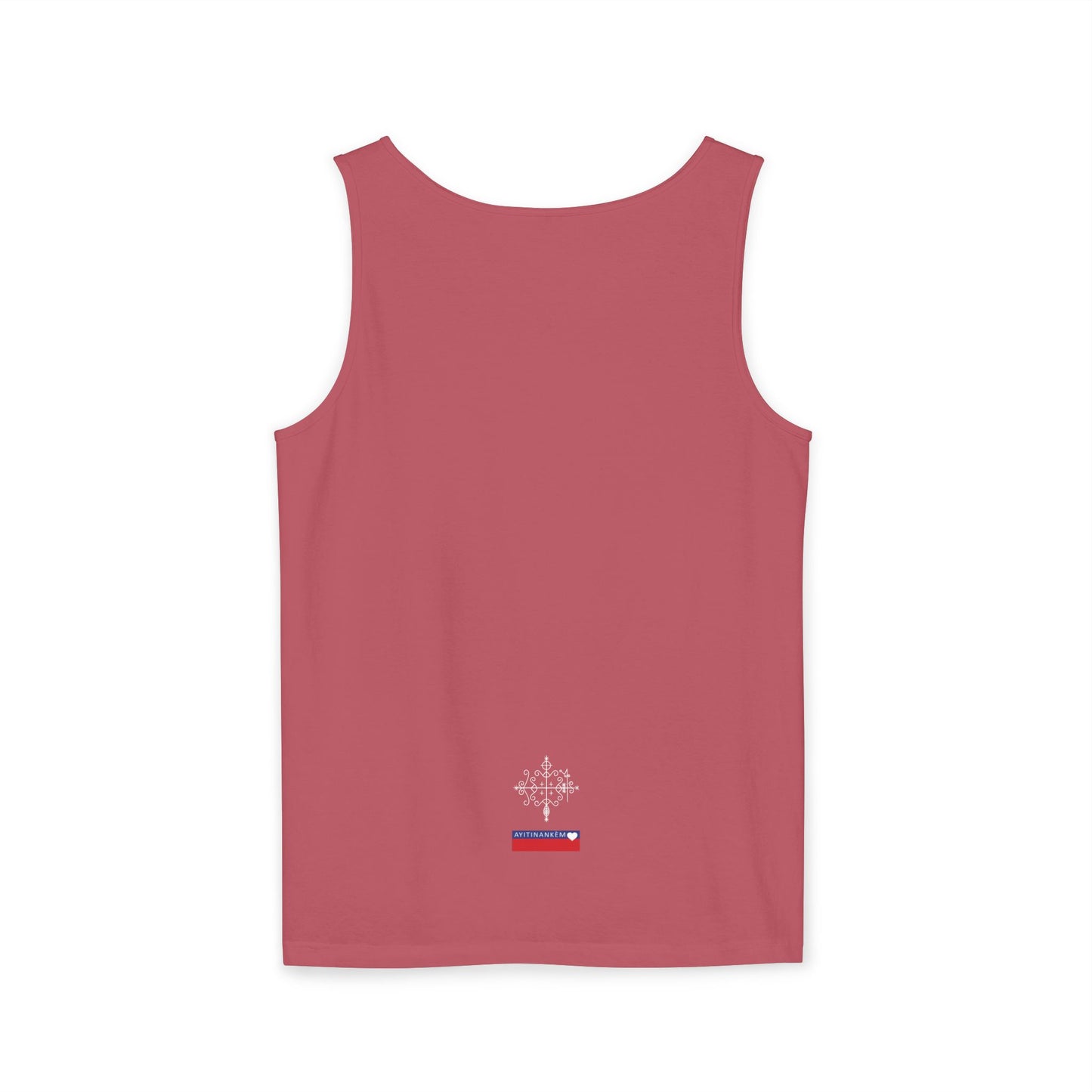 Uni Tank-Top Papa-Legba veve, White on Crimson