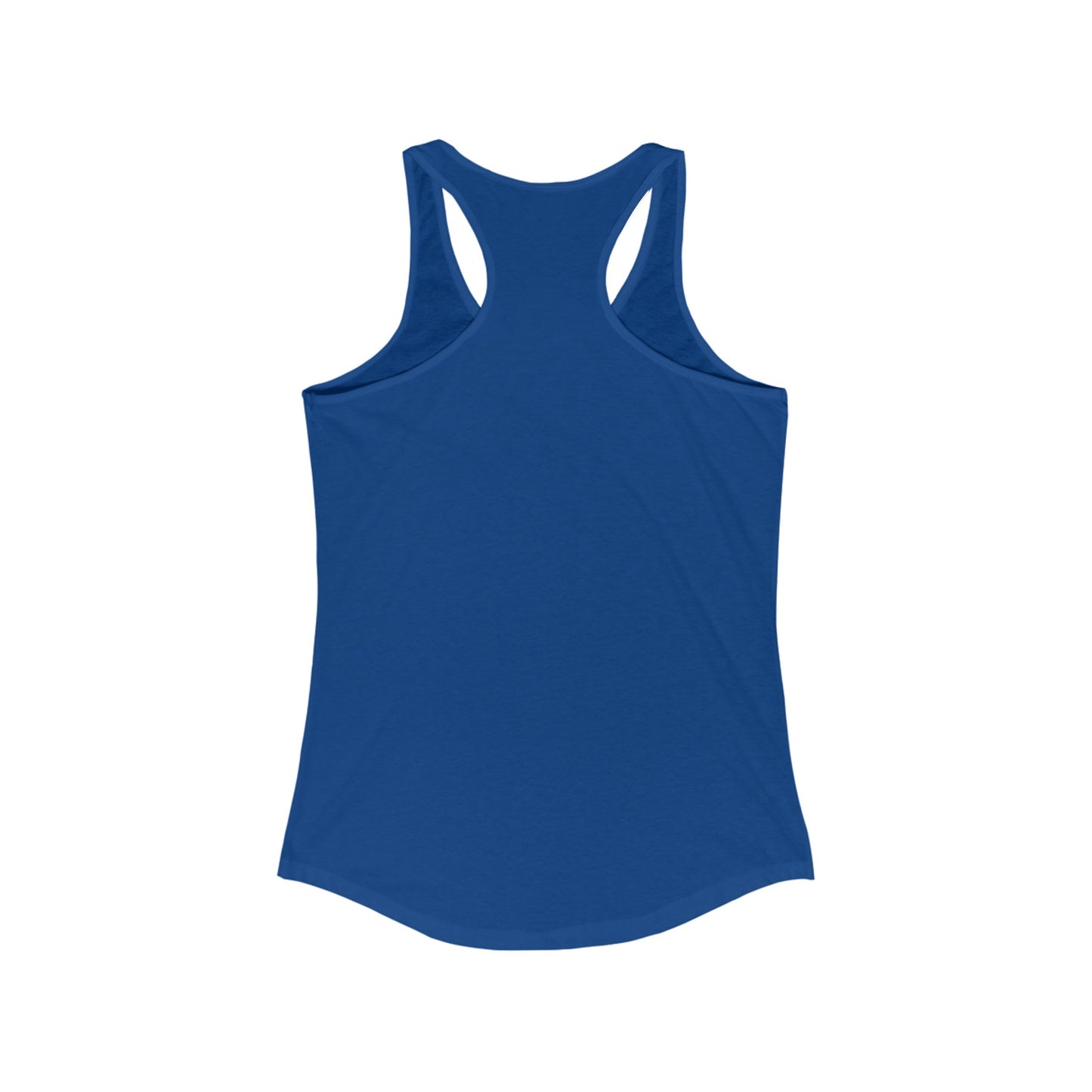 Racerback Tank-Top, Marassa veve, White on Royal-Blue