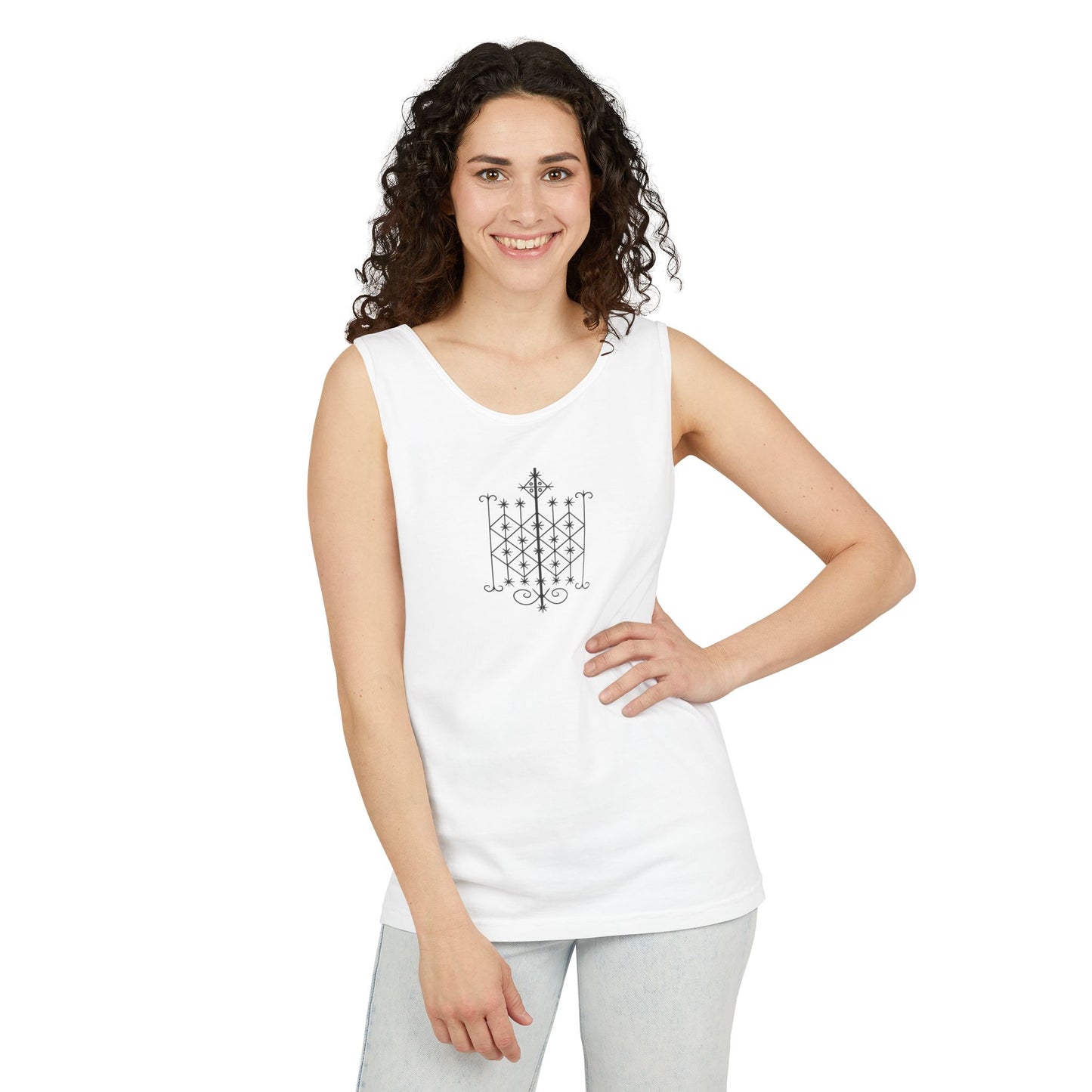 Uni Tank-Top Ogun veve, Black on White