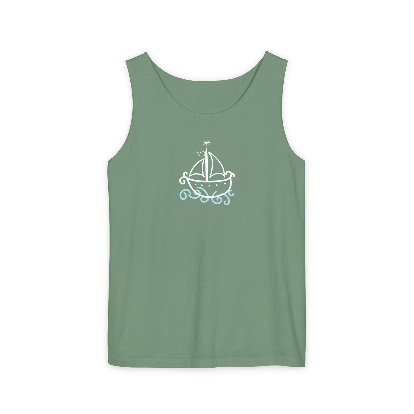 Uni Tank-Top Agwe veve, White on Light-Green