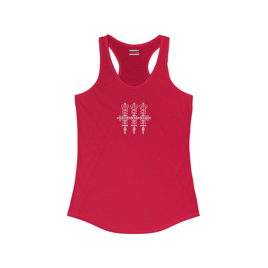 Racerback Tank-Top, Marassa veve, White on Red