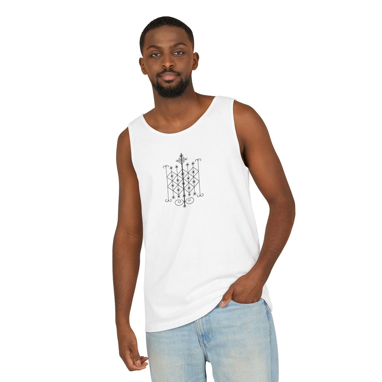 Uni Tank-Top Ogun veve, Black on White