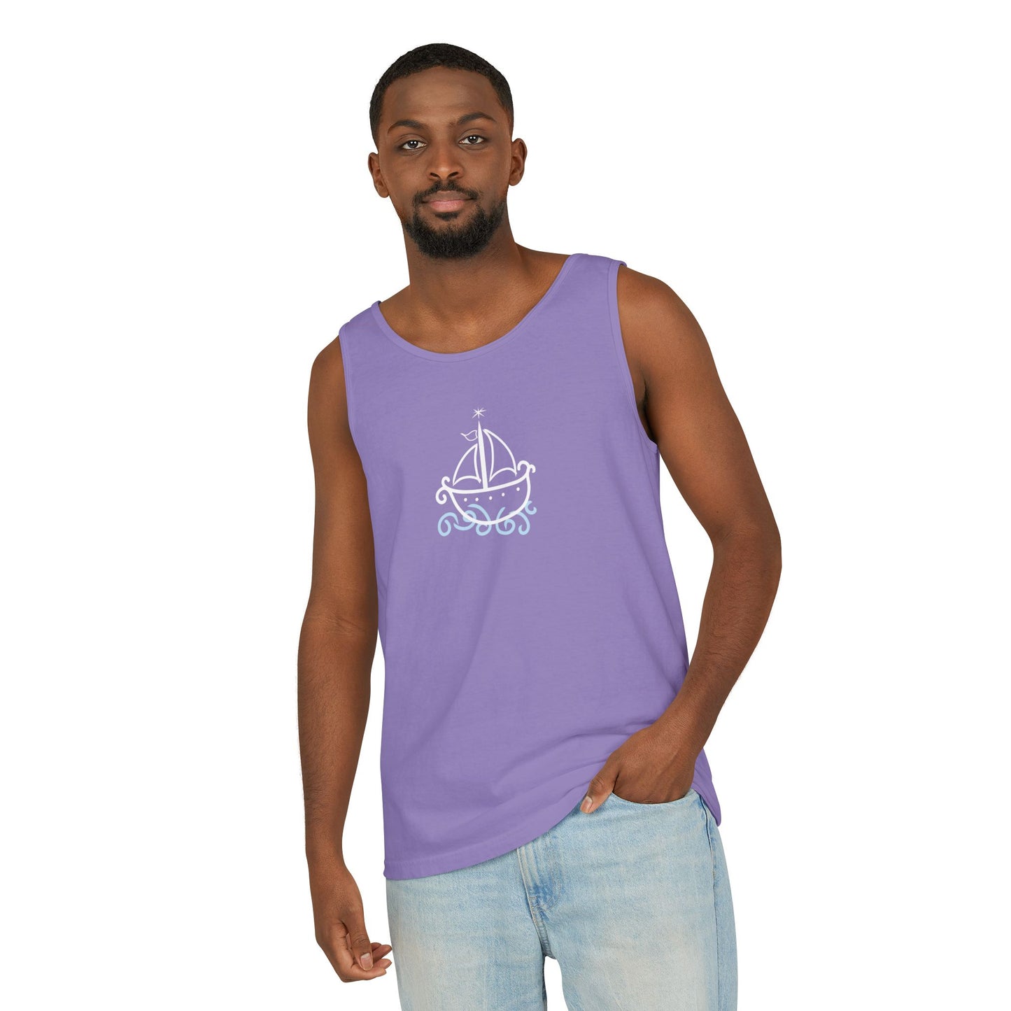 Uni Tank-Top Agwe veve, White on Violet