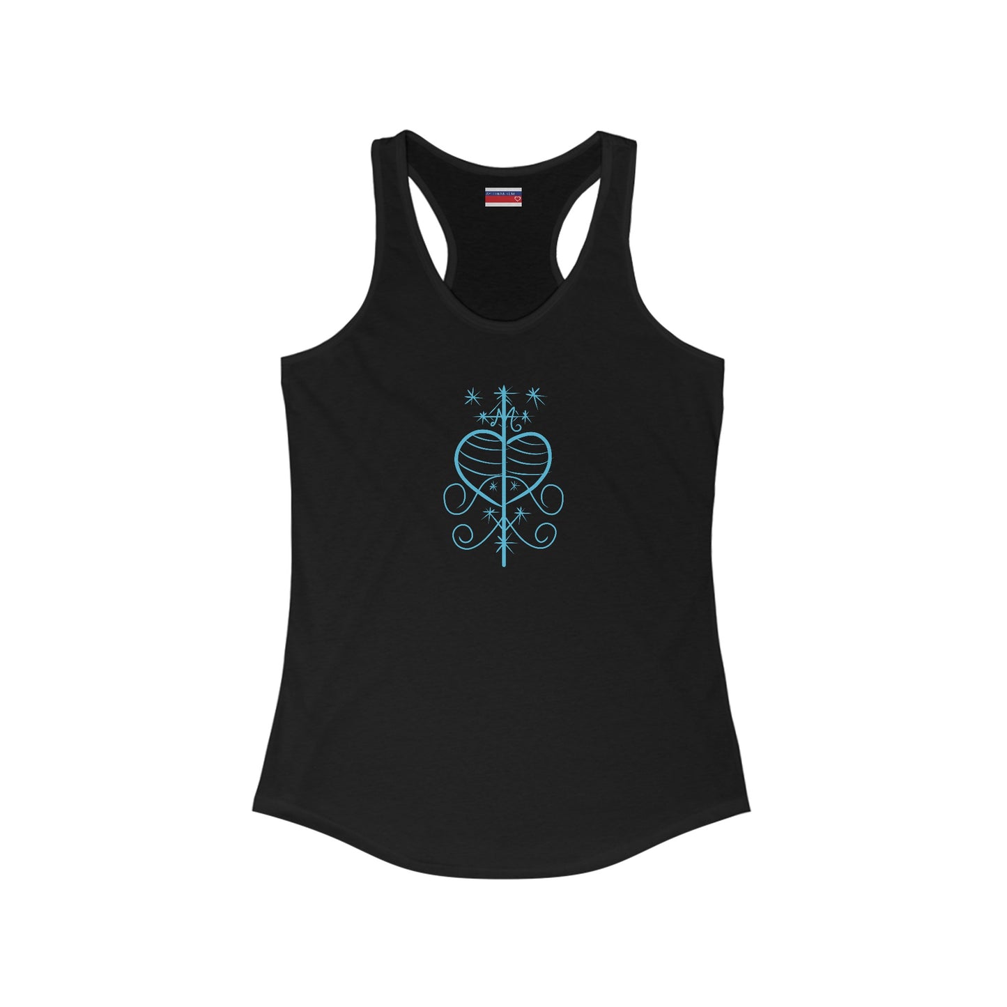 Racerback Tank-Top, Erzuli-Freda veve, Blue on Black